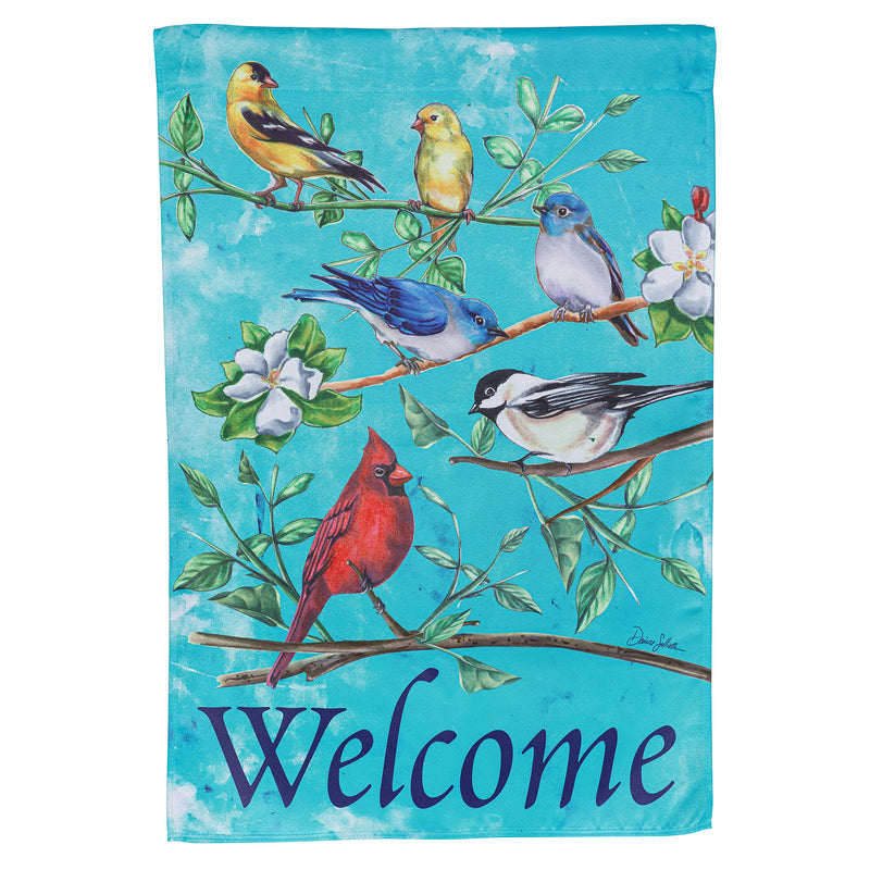 Multi Birds Suede House Flag