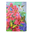 Swallowtail and Hummingbird Suede House Flag