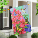 Swallowtail and Hummingbird Suede House Flag