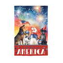 Patriotic Pups Suede House Flag