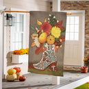 Boot Floral Suede House Flag