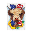 Summer Highland Cow Suede House Flag