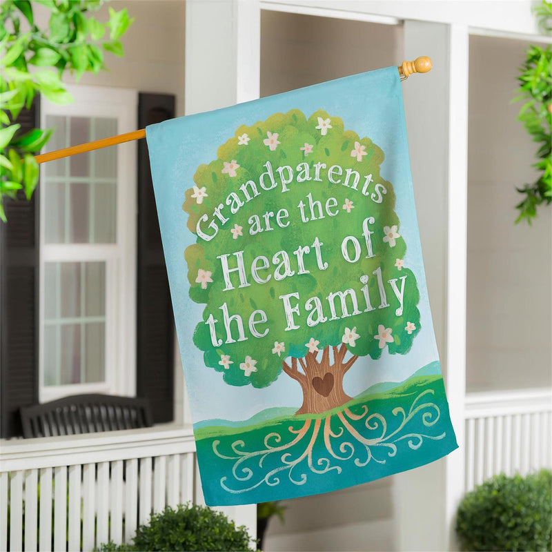 Grandparents Heart Of The Family Suede House Flag