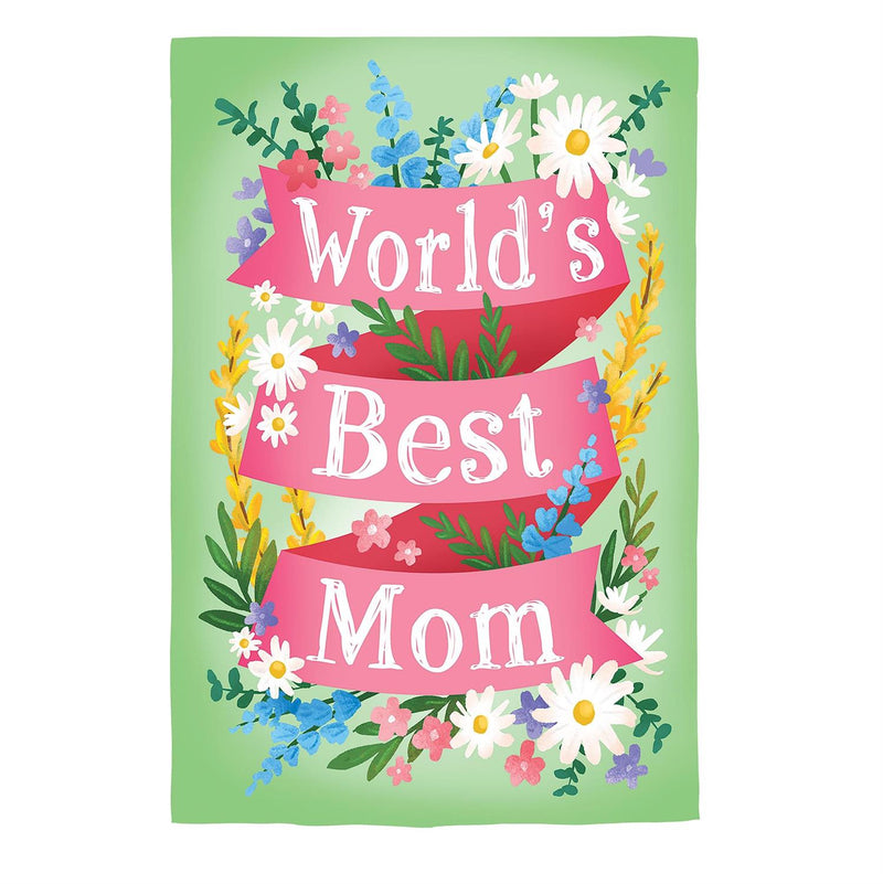 World's Best Mom Suede House Flag