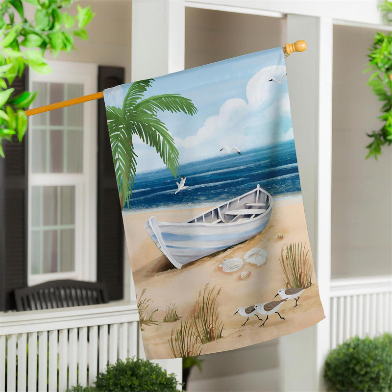 Beached Skiff Suede House Flag