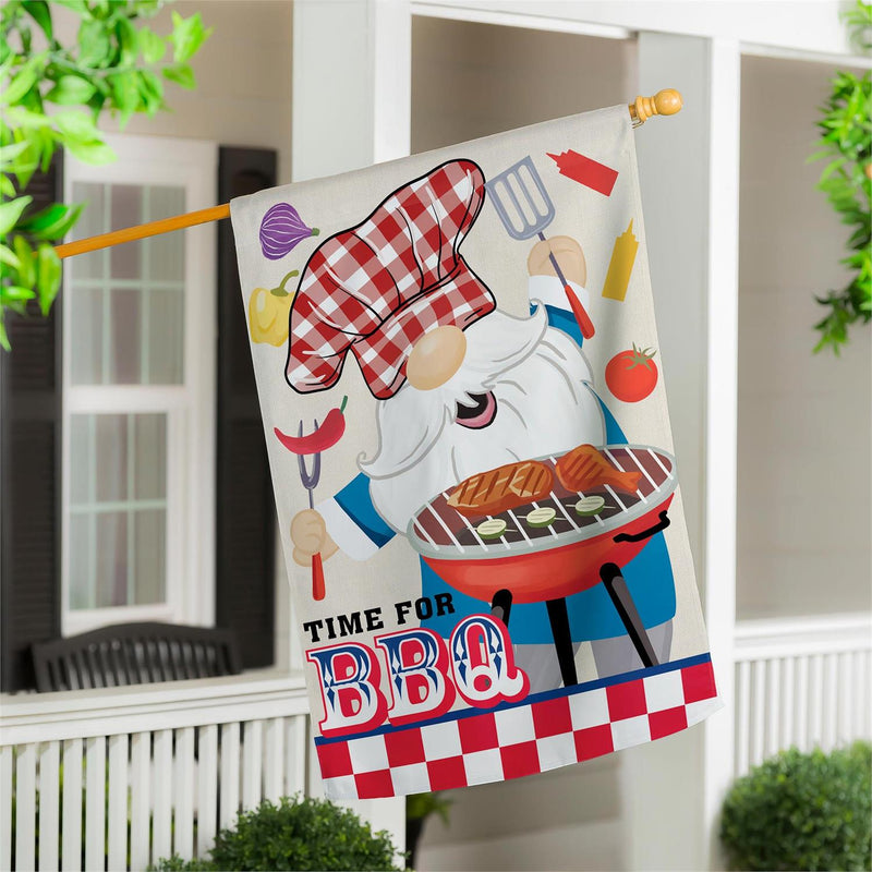 BBQ Gnome Suede House Flag