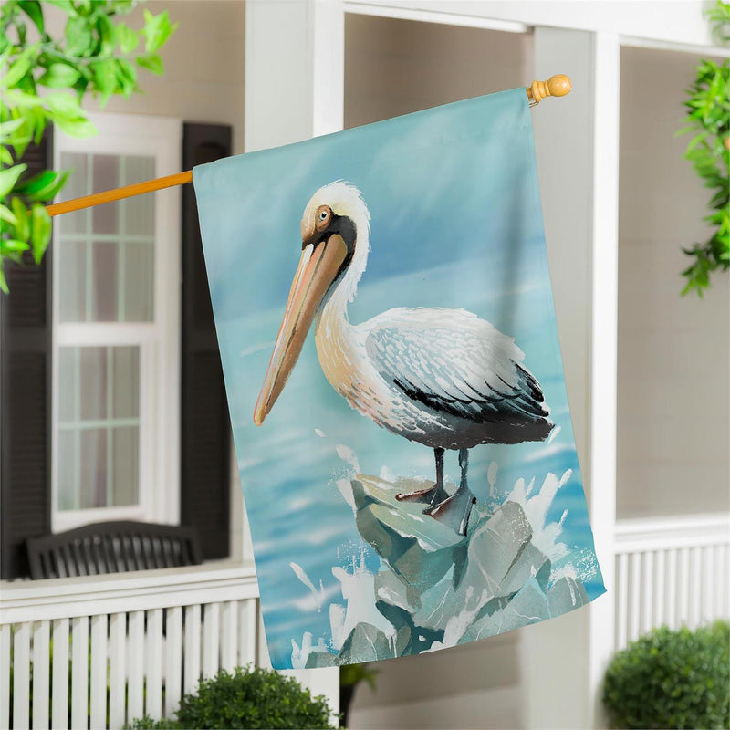 Summer Pelican Suede House Flag