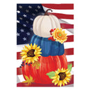 American Pumpkin Stack Suede House Flag