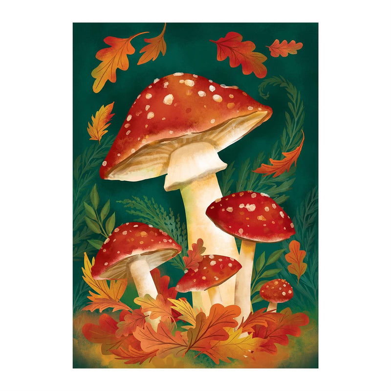 Fungi For Fall Suede House Flag