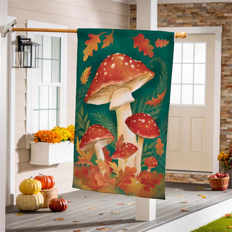 Fungi For Fall Suede House Flag