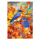 Bluebirds Among The Leaves Suede House Flag