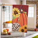 Animal Print Pumpkin Suede House Flag