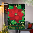 Peace on Earth Poinsettia Suede House Flag