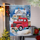 Family Christmas Truck Suede House Flag