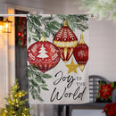 Joy To The World Ornaments Suede House Flag