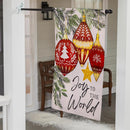 Joy To The World Ornaments Suede House Flag