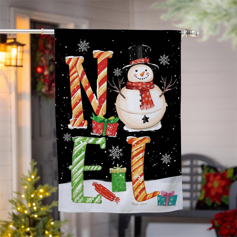 Noel Snowman Suede House Flag