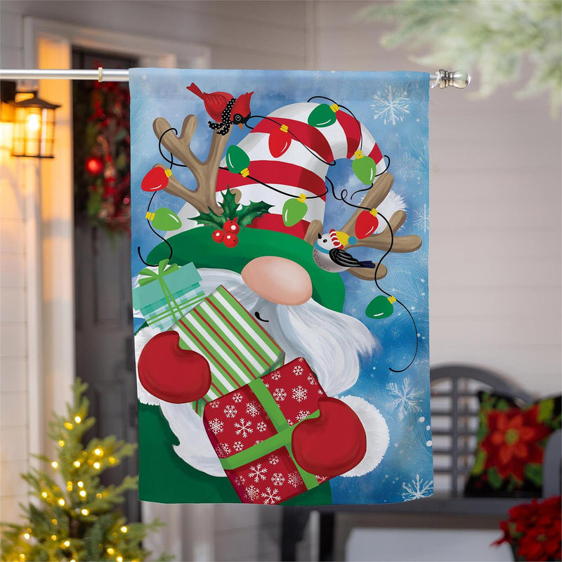 Holiday Gnome Suede House Flag