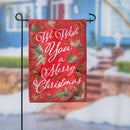 We Wish You a Merry Christmas Garden Burlap Flag