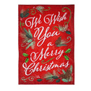 We Wish You a Merry Christmas Garden Burlap Flag