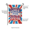 Time for BBQ Garden Burlap Flag