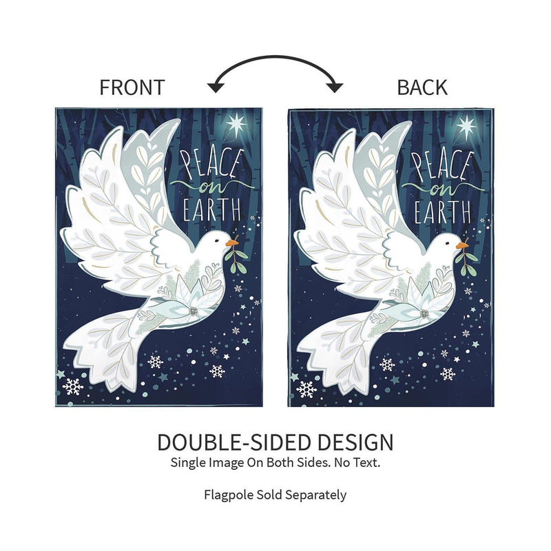 Peace on Earth Dove Burlap Garden Flag
