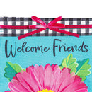 Welcome Friends Daisy Burlap Garden Flag