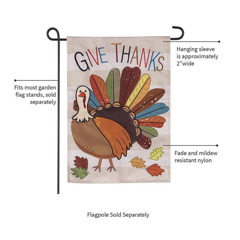 Tom Turkey Thanksgiving Burlap Garden Flag