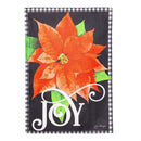 Joy Poinsettia Burlap Garden Flag