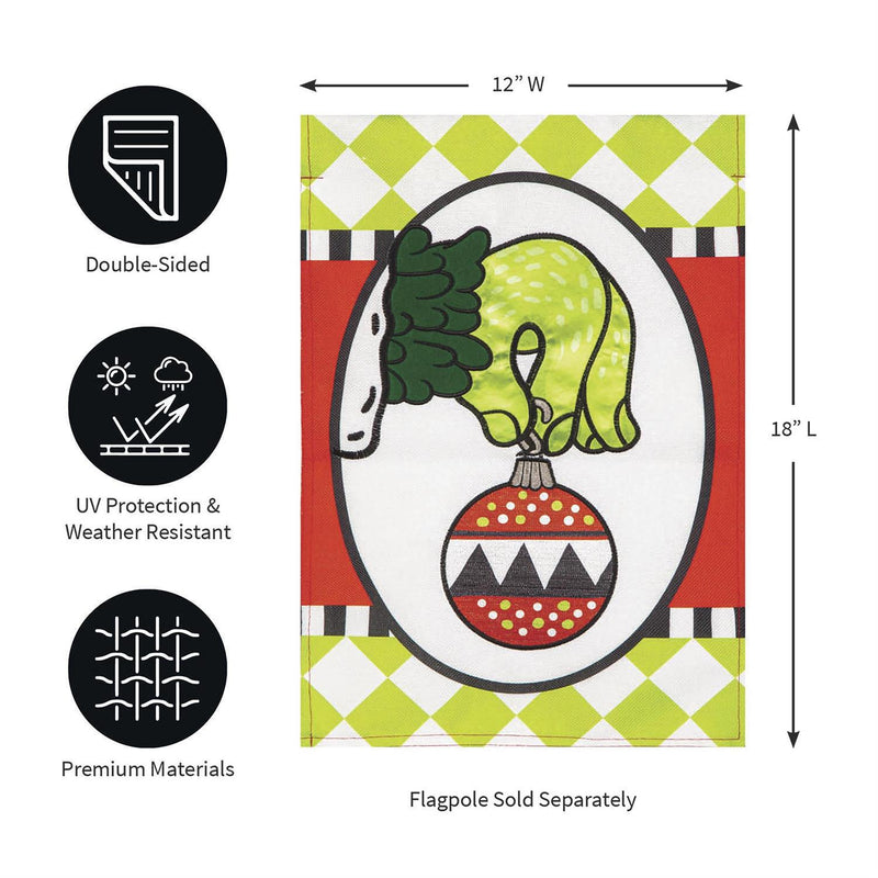 Christmas Monster Ornament Burlap Garden Flag
