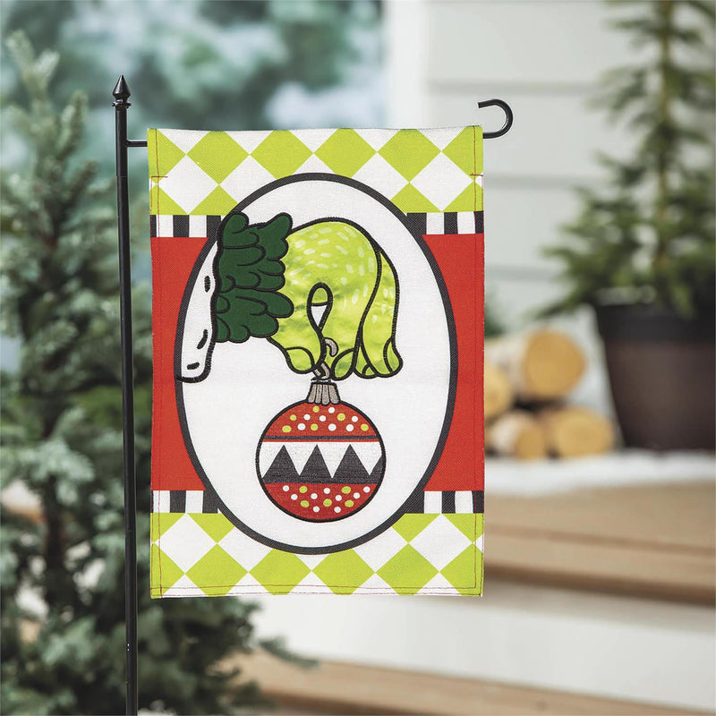 Christmas Monster Ornament Burlap Garden Flag
