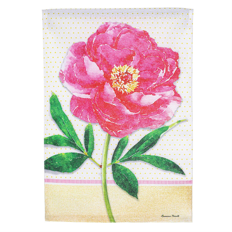 Floral Stems Burlap Garden Flag