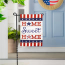 Patriotic Home Sweet Home Burlap Garden Flag