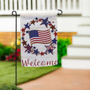 Americana Star Wreath Burlap Garden Flag