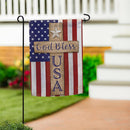 Patriotic Cross Burlap Garden Flag