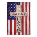 Patriotic Cross Burlap Garden Flag