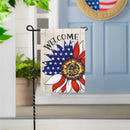 Patriotic Sunflower Burlap Garden Flag