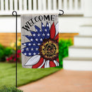 Patriotic Sunflower Burlap Garden Flag