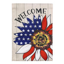 Patriotic Sunflower Burlap Garden Flag