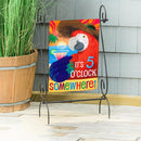 5 o Clock Parrot Burlap Garden Flag