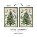 Christmas Tree With Acorn Burlap Garden Flag_x000D_