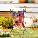 Couple Of Fall Cardinals Burlap Garden Flag