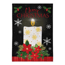 Merry Christmas Candle Burlap Garden Flag