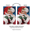 Traditional Santa Portrait Burlap Garden Flag_x000D_