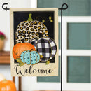 Mixed Print Pumpkins Garden Linen Flag