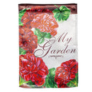 My Garden Geraniums Lustre Garden Flag