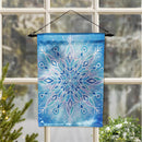 Vibrant Snowflake Lustre Garden Flag