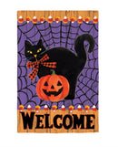 Black Cat Moire Garden Flag