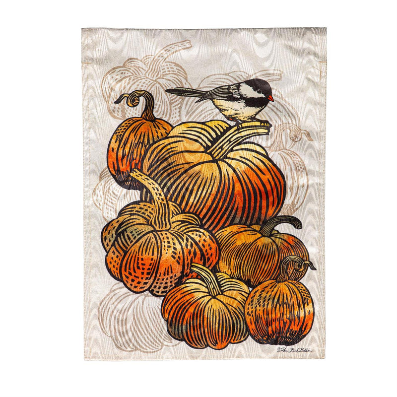 Beautiful Pumpkins Moire Garden Flag