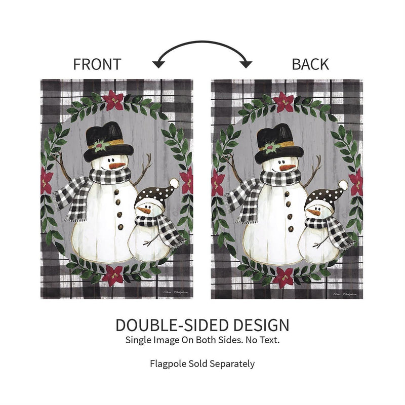 Country Snowmen Moire Garden Flag